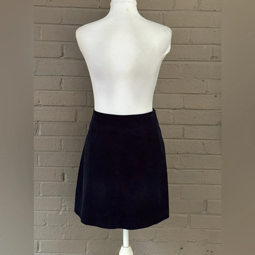 J.Crew navy blue corduroy side zipper skirt 0